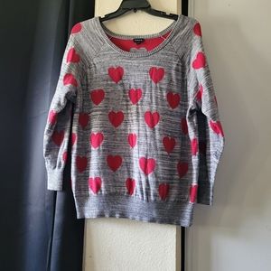 Plus size gray and red sweater